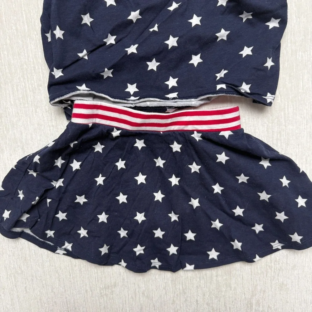 The Children's Place Patriotic Stars 2pc Skort Tank Girls 2T Navy Blue Americana